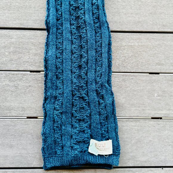 NWOT Aran Womens Mens Merino Cable Scarf Sherwood Black Watch Wool Irish Knit - Picture 1 of 3